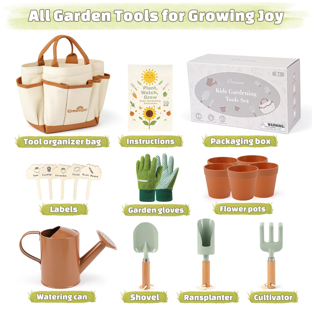 Dreamon kid shovel with ergonomic grip for precise planting
