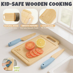 Dreamon kids apron and tools in use, hands-on learning strengthens cooking skills and cooperation.