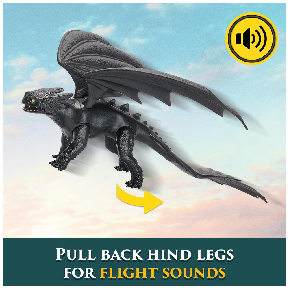 DreamWorks Night Fury roars in pose for heroic storytelling moments