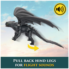 DreamWorks Night Fury roars in pose for heroic storytelling moments