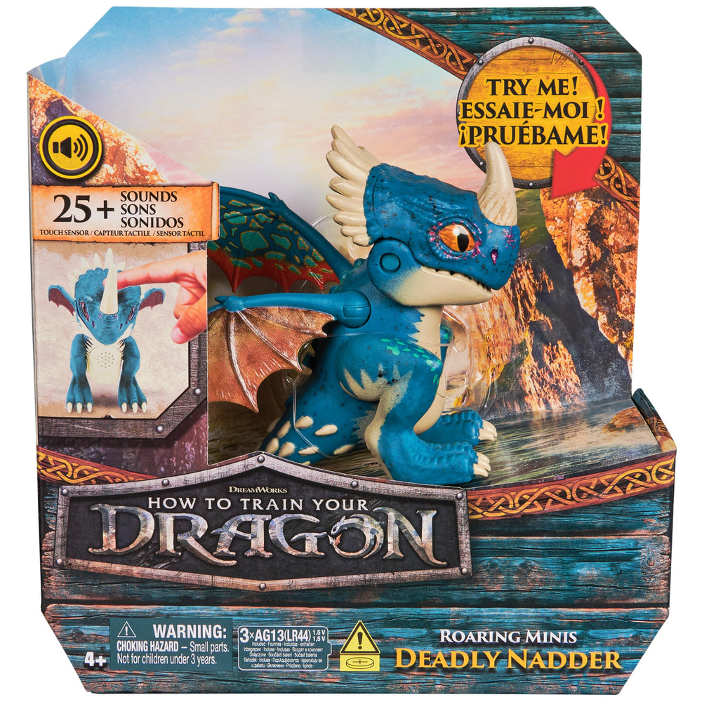 DreamWorks Dragons Roaring Minis Deadly Nadder is a portable, travel-ready toy.