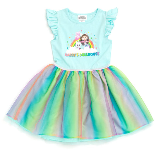 DreamWorks Gabbyβs Dollhouse Gabby Pandy Paws dress front view with twirl-ready blue tulle
