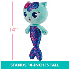DreamWorks Gabby's Dollhouse MerCat plush is super soft for cozy hugs.