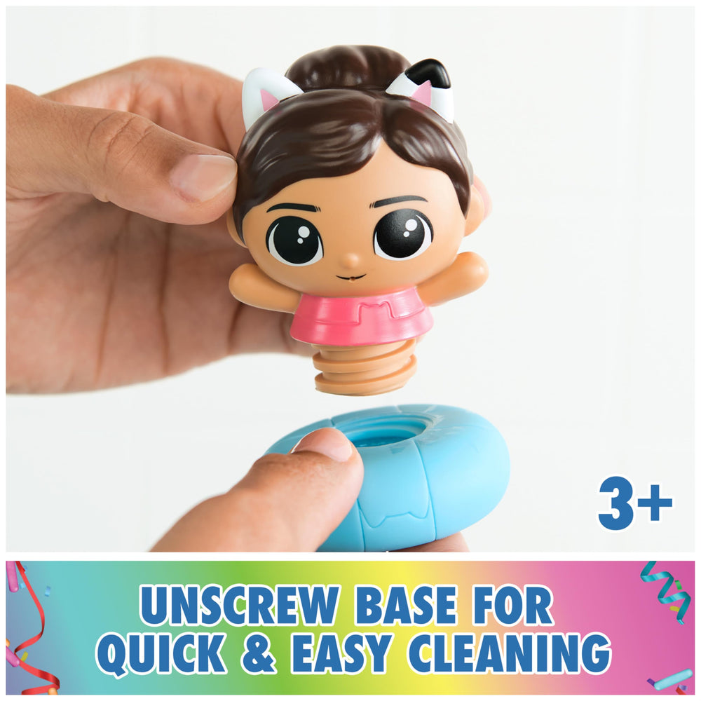 DreamWorks Gabby's Dollhouse Starfish strainer helps keep tub tidy during play.