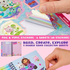 DreamWorks Gabby's Dollhouse sticker book is lightweight and travel-friendly for on-the-go fun.