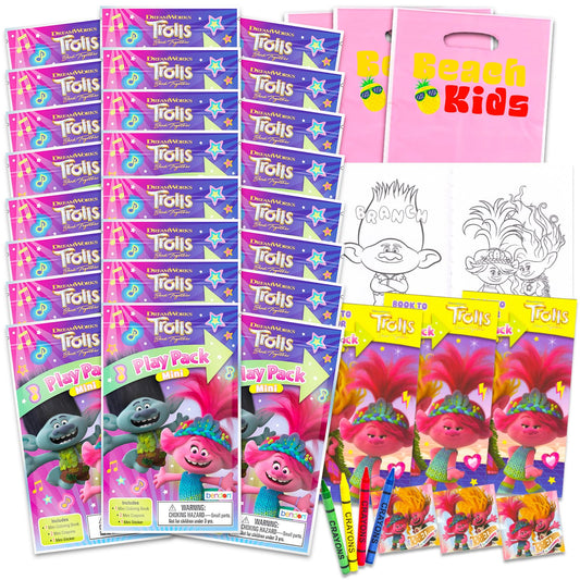 DreamWorks Trolls mini party favors set with 24 grab-and-go packs