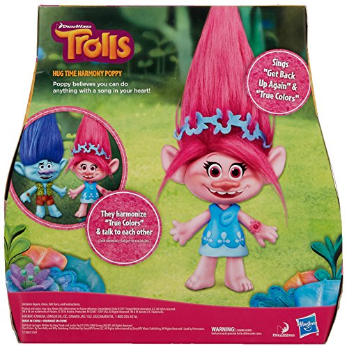 DreamWorks Trolls Poppy soft plush hair detail enhances tactile, cozy hug moments.