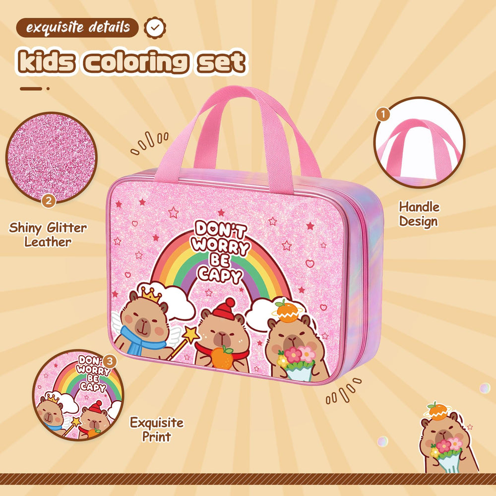 DreamyCandy Capybara unicorn coloring book sparks imaginative scenes for kids.