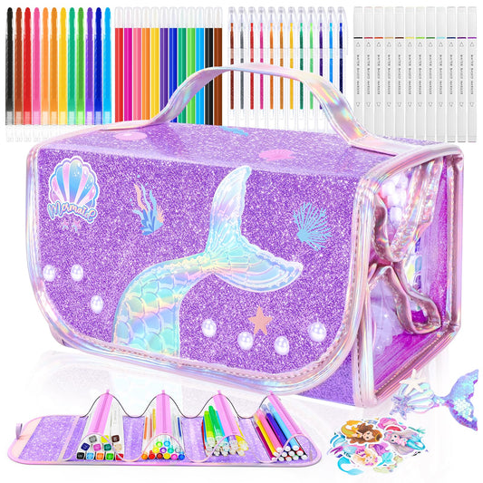 DreamyCandy Mermaid marker set in glitter case for vibrant kid art