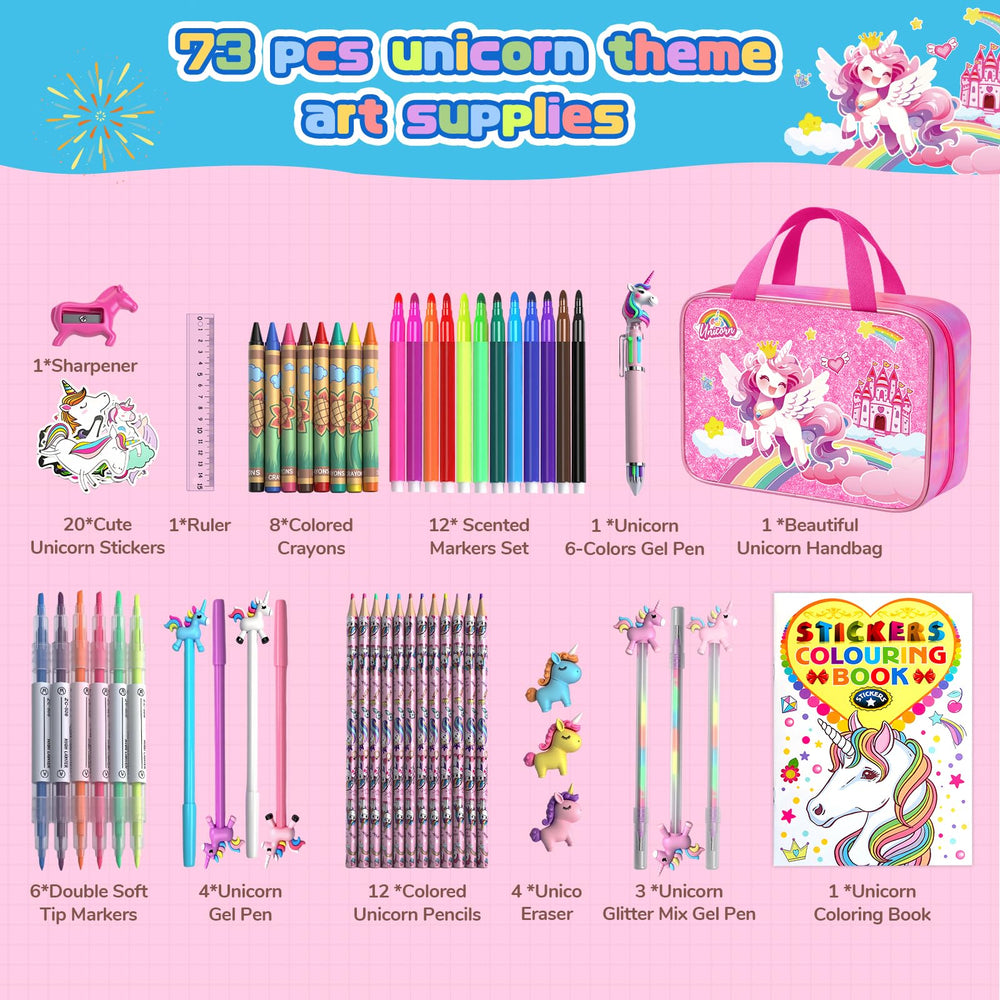 DreamyCandy travel coloring kit with three compartments keeps supplies organized on the go.