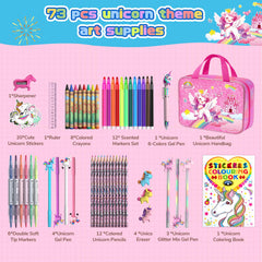 DreamyCandy travel coloring kit with three compartments keeps supplies organized on the go.