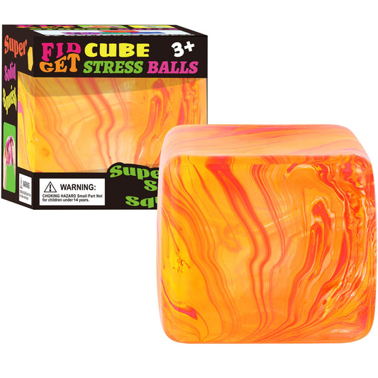 Drephere ice cube stress ball orange, portable fidget for focus and calm