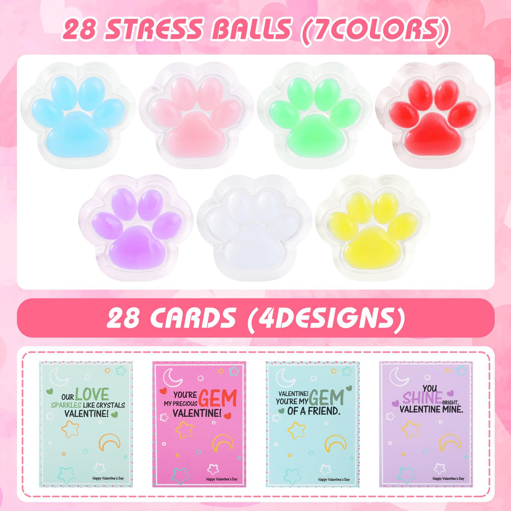 Drephere Valentine cards with squishies for party favors