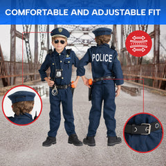 Dress Up America police shirt with detailed embroidery and pockets for realism