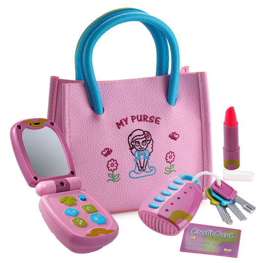 Dress Up America toddler purse pink tote for imaginative play and dress-up moments.