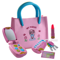 Dress Up America toddler purse pink tote for imaginative play and dress-up moments.