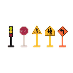 Driven by Battat city crew road signs for realistic traffic setup
