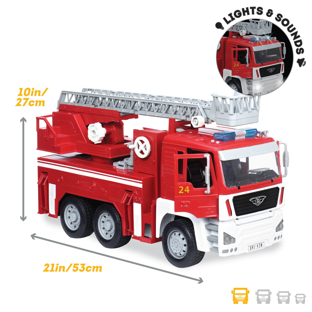 Driven by Battat extended ladder offers dramatic reach during rescue scenarios.