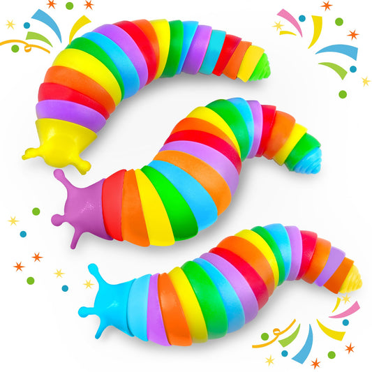 Dr.Kbder fidget slug with colorful interlocking hemispheres for tactile fun on the go.