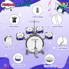 Drmukie upgraded drum set foot-pedal enables easy pedal control for beginners.