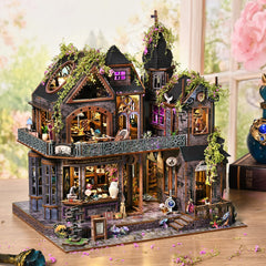 DROICC DIY Miniature House Kit finished display sits beautifully on desk or shelf.