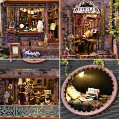 DROICC dollhouse magic city interior study with books and armchair invites focused building.