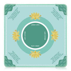 Drounphi Mahjong Mat on a table with smooth neoprene surface for quiet, comfortable play