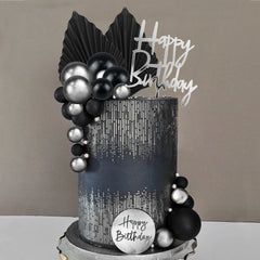 DRWATE 25pcs acrylic toppers with numbers 0-9 for elegant birthday cake decoration.