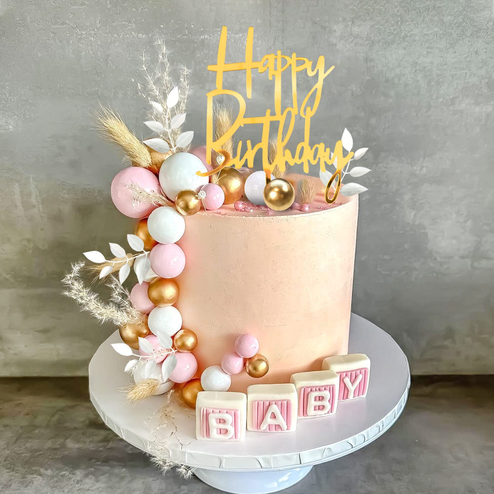 DRWATE boho cake topper blends grass and balls for whimsical style