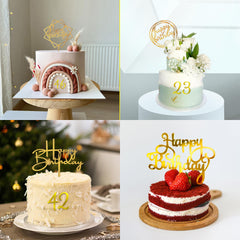 DRWATE gold letter toppers for customized cake phrases