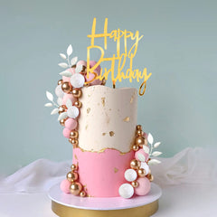 DRWATE happy birthday topper in acrylic provides a crisp finish