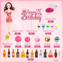 DRWATE mini wine glasses topper adds chic touch to birthday cake