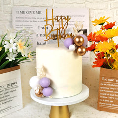 DRWATE purple white gold topper combo suits weddings and birthdays.