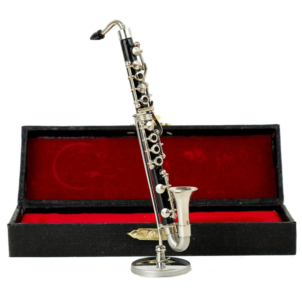 Dselvgvu resin and metal bass clarinet miniature with polished finish