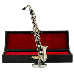 Dselvgvu resin and metal bass clarinet miniature with polished finish