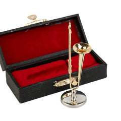 Dselvgvu brass miniature instrument with gold plating finish for shine.