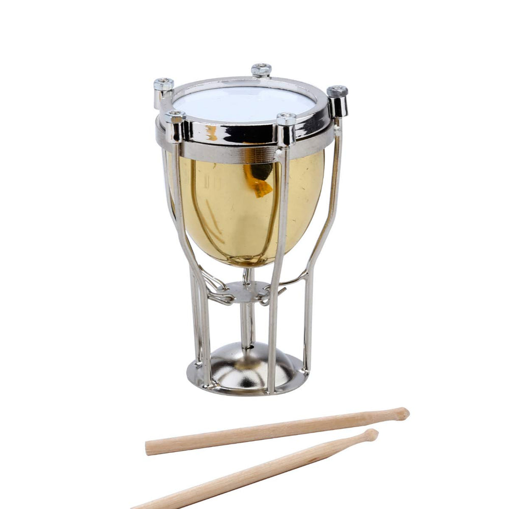Dselvgvu miniature timpani in red velvet case preserves condition while stored.