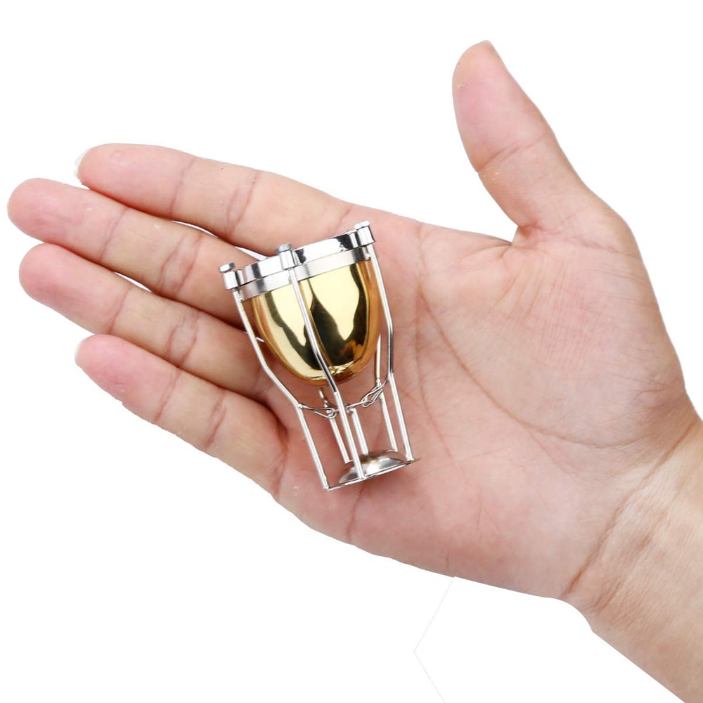 Dselvgvu miniature timpani with case offers protected, display-ready presentation.