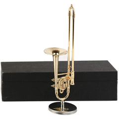 Dselvgvu miniature trombone with stand on display