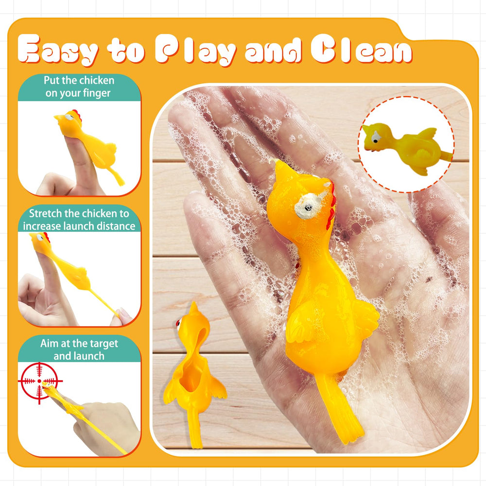 Dshengoo yellow chick toy closeup highlights durable TPR build for repeated use.