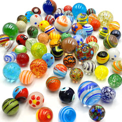 DSHMIXIA 71pcs marbles, 1-inch size, vibrant colors support classic play and coordination