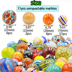 DSHMIXIA 0-63-inch marbles showcase color texture for crafts