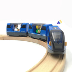 DSHMIXIA battery-powered train locomotive ready for imaginative wooden-track play