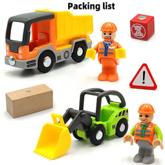 DSHMIXIA wooden train dump truck with magnets for authentic construction play.