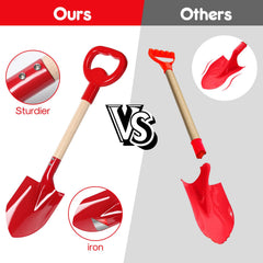 Dsmile durable metal shovel for digging sand, soil, or snow during outdoor activities.