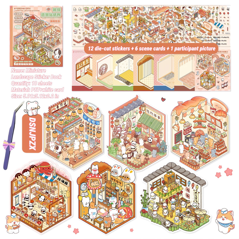 DSNJPZX 3D sticker scene book cover invites creative play and easy setup.