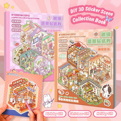 DSNJPZX 3D sticker scene book diorama bakery features kid-friendly play prompts.