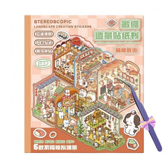 DSNJPZX 3D sticker scene book diorama castle encourages imaginative stories.