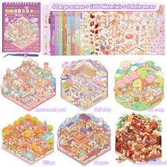 DSNJPZX DIY 3D Scene Stickers set amusement-park-scene offers tactile fun and portable crafting on the go.