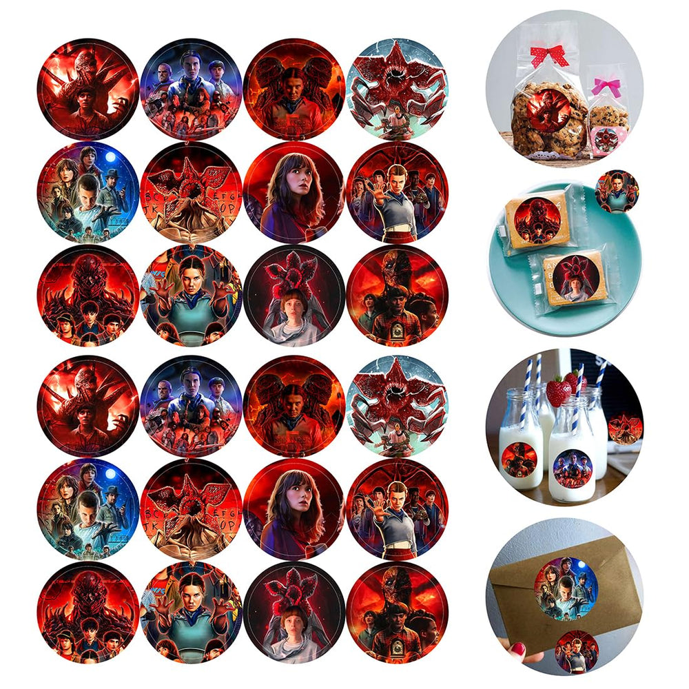 DSOE Stranger Season 5 Things stickers front view for party decor and crafts